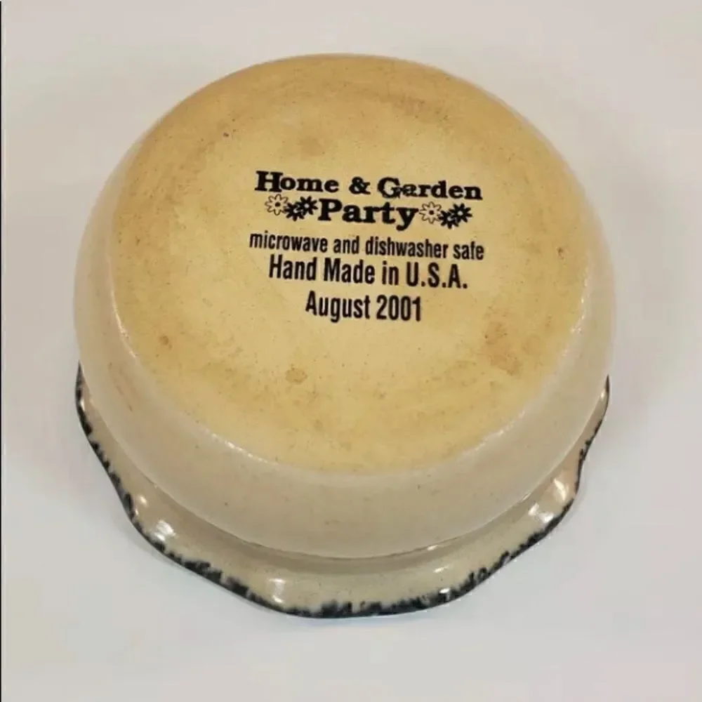 New Home & Garden Party Dip Bowl Hand Made in USA August 2001-NWOT